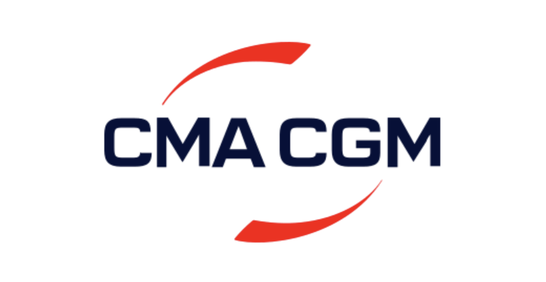 Logo van CMA CGM, wereldwijde containervervoerder uit Frankrijk